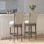 Tabouret de bar pivotant en bois avec haut dossier et options de hauteur convertible-157765888