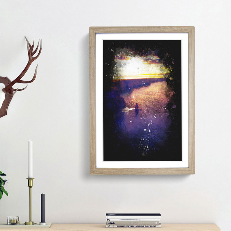 Sunset - Framed Print, 63cm H x 45cm W x 2cm D, Oak Framed