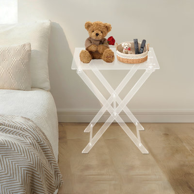 Table basse pliable en acrylique à pieds en X et table basse pour ordinateur portable 11 lb