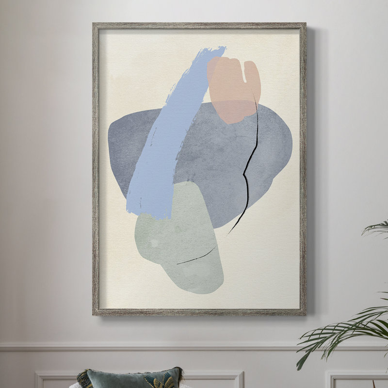 «Pastel Assemblage I», reproduction encadrée - bois massif, H 21 po x l 17 po