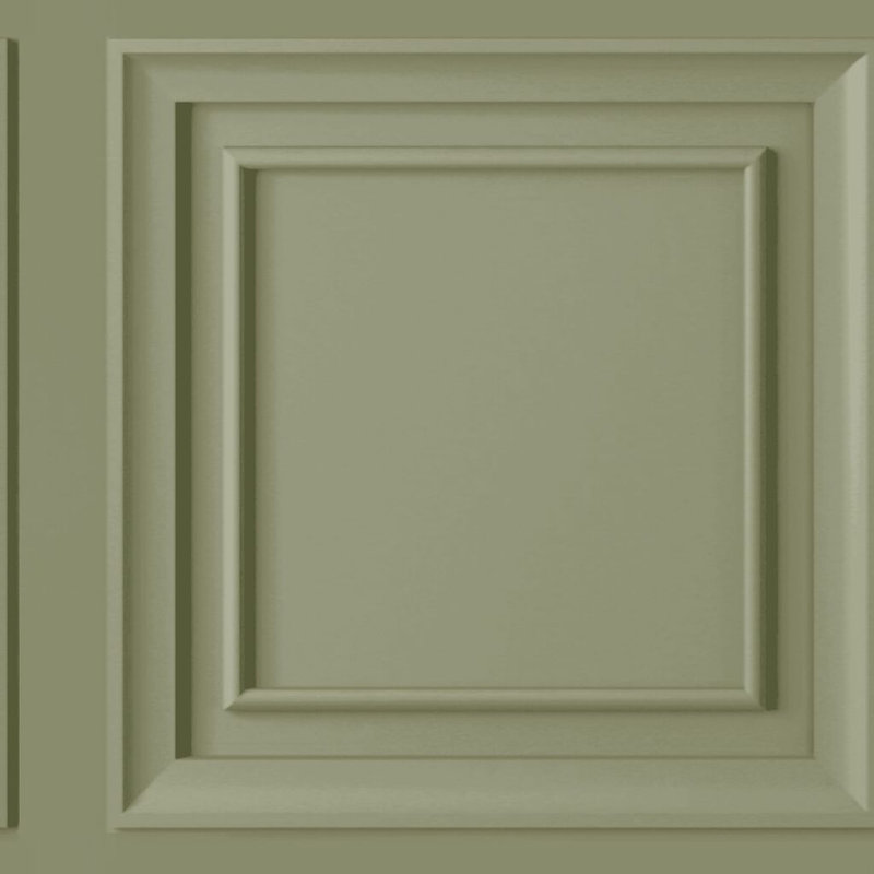 Fresco Wood Panelling Wallpaper, Green