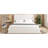 White King - Sized Boucle Bed Frame, Upholstered With Headboard And Metal Legs, No Box Spring Necessary. Comfortable Foam Padded Back Sides, Skin Fabric, Modern Wingback Design Nailhead Trimmed Arms,
