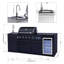 Îlot de cuisine extérieur 85,2 pouces 4 + 1 brûleur barbecue au propane 71500 BTU acier inoxydable 304 de couleur noire avec CSA, certification ETL + évier + réfrigérateur
