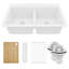 Ensemble d'évier de cuisine à double cuve en quartz 33 po Karran-127373078