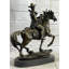 Statue de cowboy miniature en bronze à cheval Lelja, sculpture sur base de marbre, 14 po x 7 po