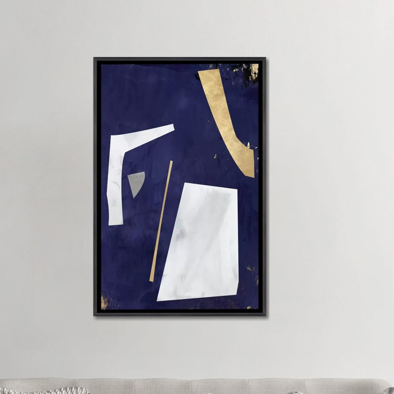 «Night of Questions» par Isabelle Z - impression d'art graphique, Aucun mat, Toile avec cadre noir patiné