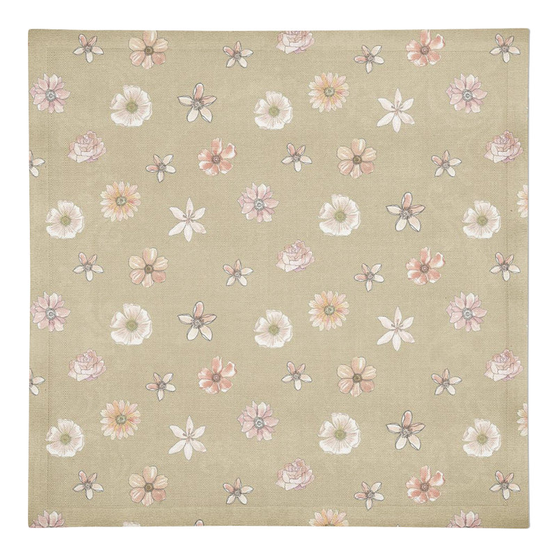 Serviette de table rectangulaire en coton, Brun clair