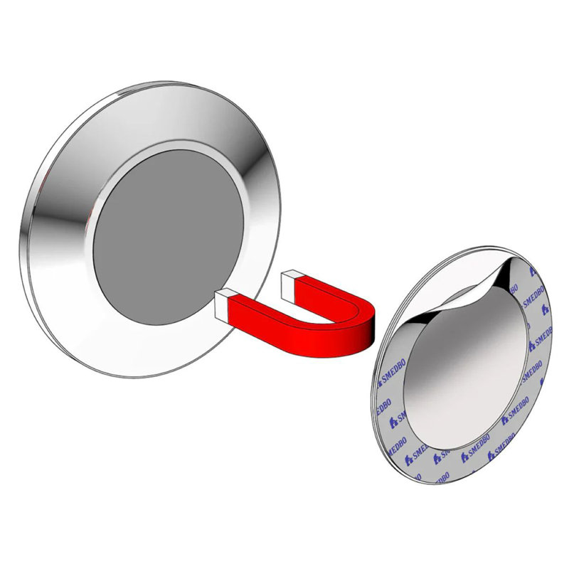 Miroir grossissant / grossissant Magnetic 5x avec plaque murale auto-adhésive - chrome poli 