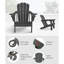 Chaises Adirondack ajustables, pliables en PEHD gris, inclinaison à 3 positions-555692172
