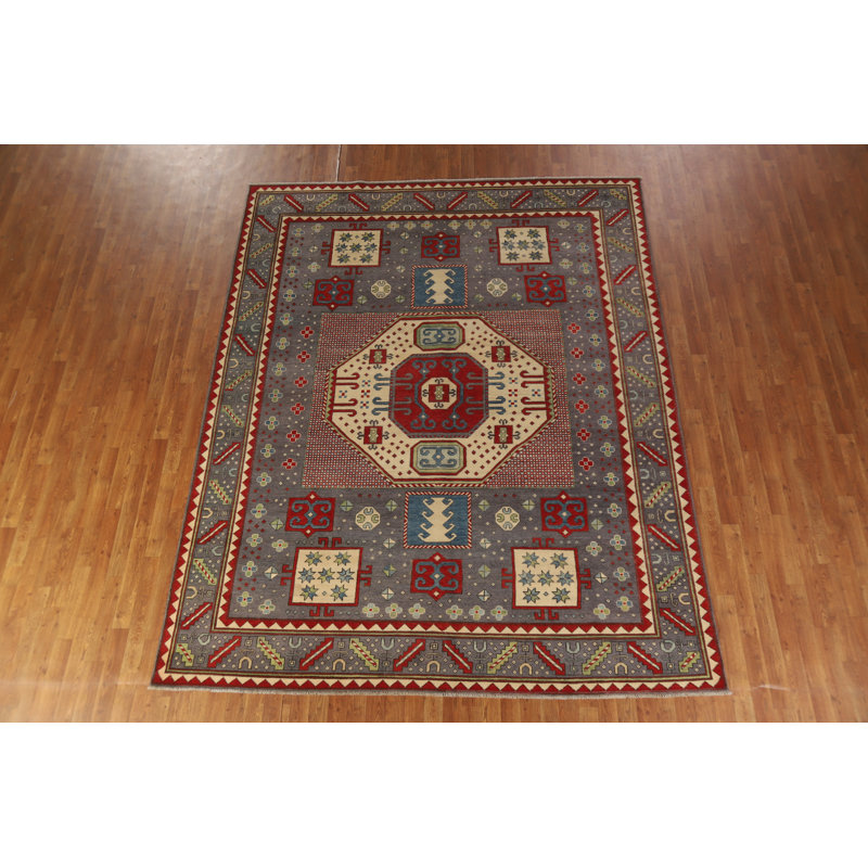 Geometric Kazak Vegetable Dye Area Rug