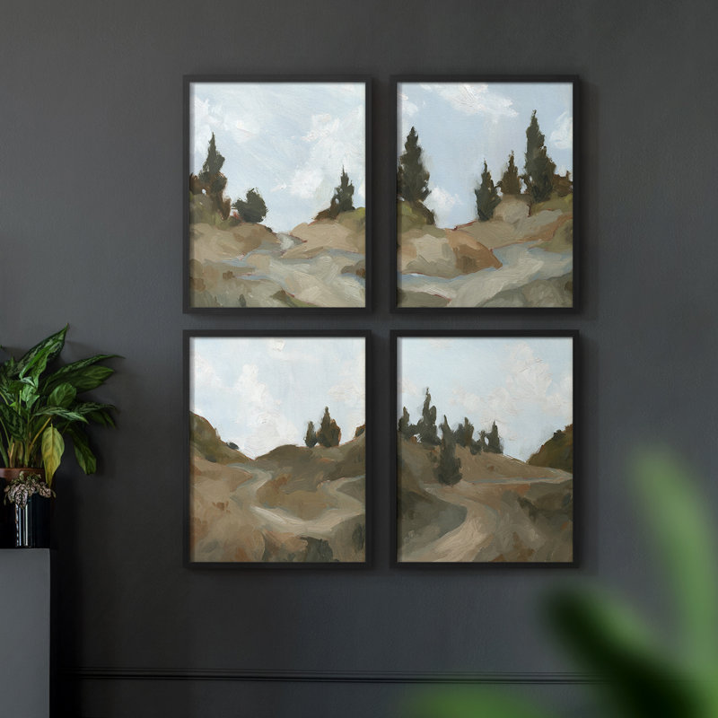 Impression sur toile, ensemble de 4, Noir, H 44 po x l 14 po