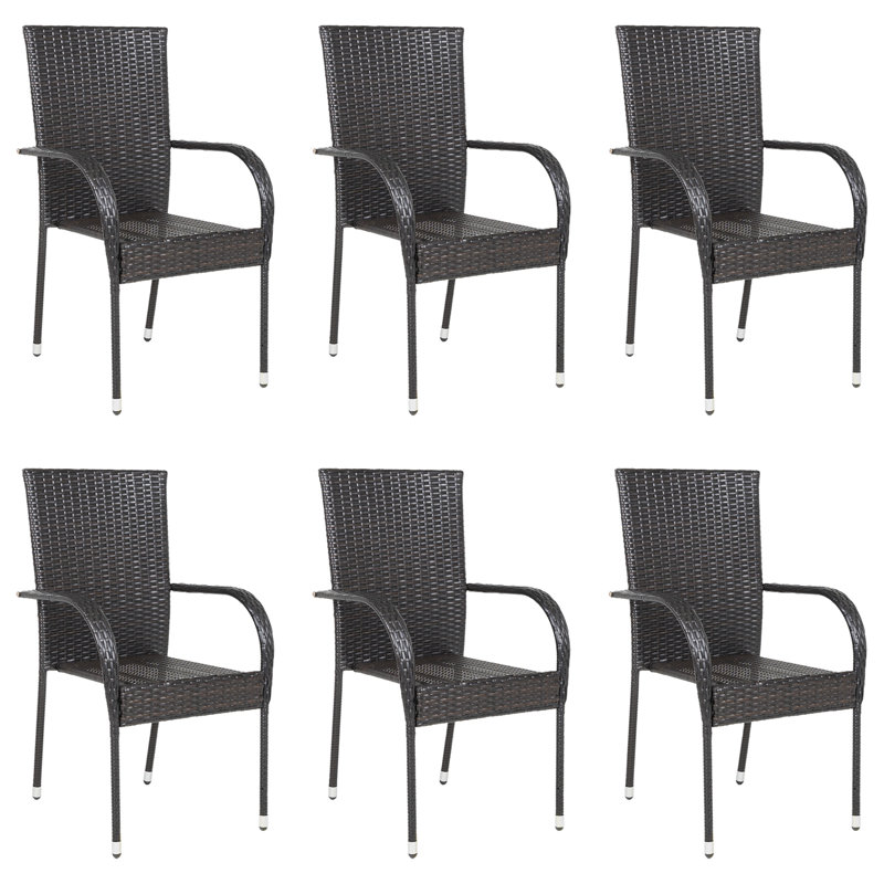 Alirra Stacking Patio Dining Armchair, Brown