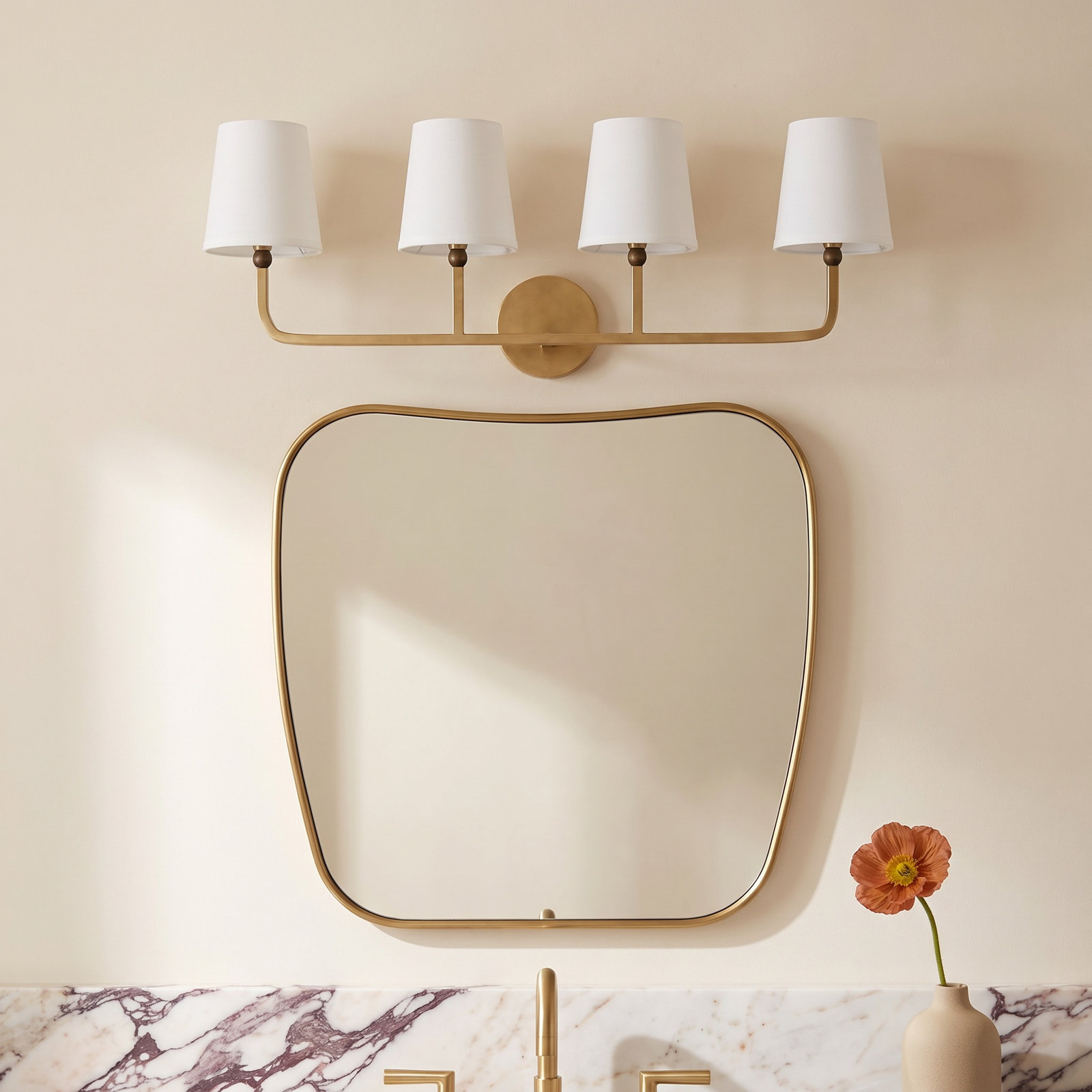 Climsland Dimmable Vanity Light, Aged Brass, 4