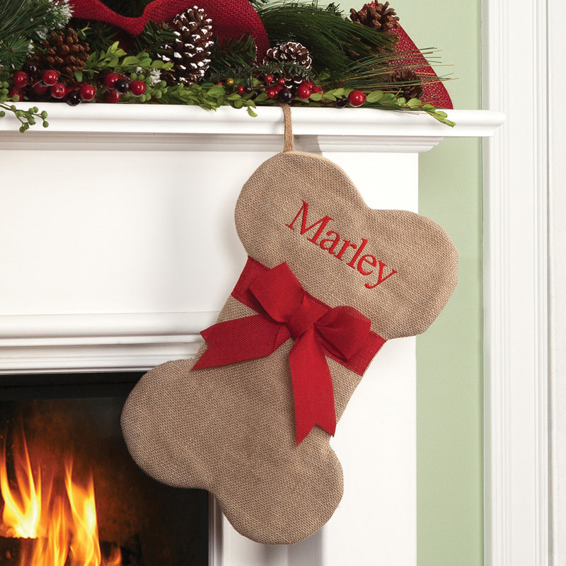 Personalized Dog Bone Stocking, Yes