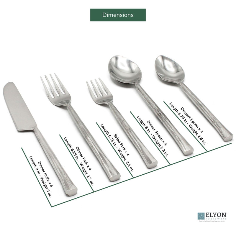 Ensemble de couverts 20 pièces Elyon Lavista