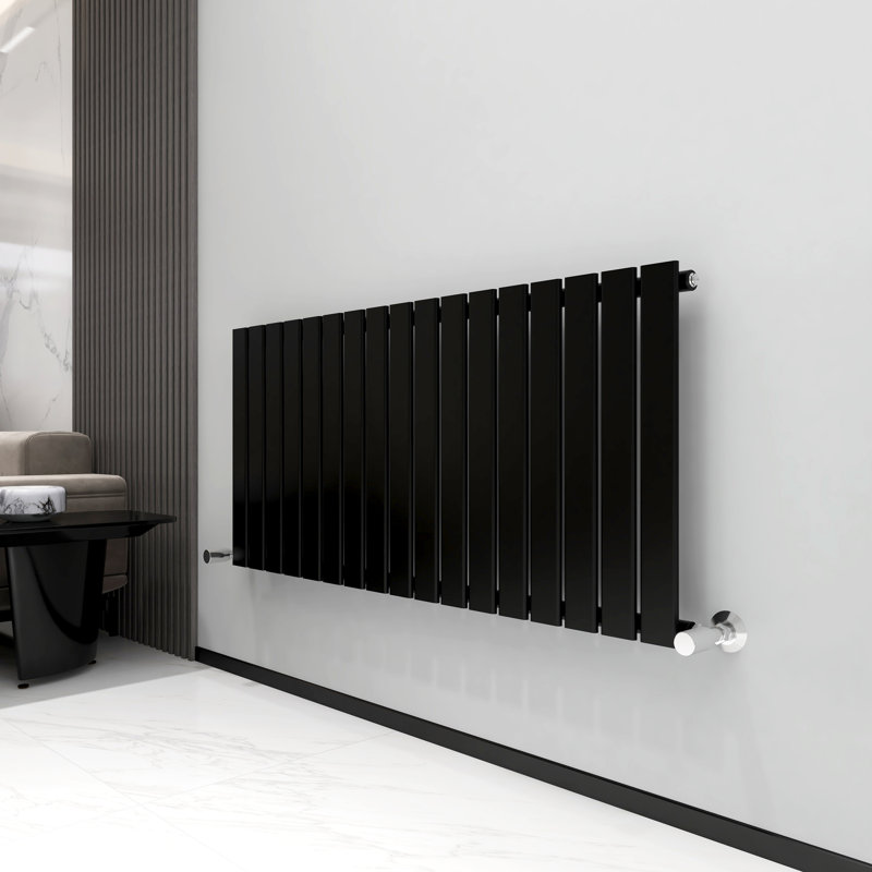 Aarvik Designer Radiator, Black, 600cm H x 1156cm W