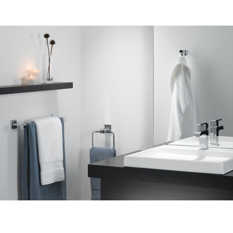 Ara Single Towel Hook Bath Hardware Accessory in Stainless Steel, Chrome