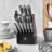 HENCKELS Modernist 14-Piece Self-Sharpening Knife Set with Block, Chef Knife, Paring Knife, Bread Knife, Steak Knife, Stainless Steel-103531422
