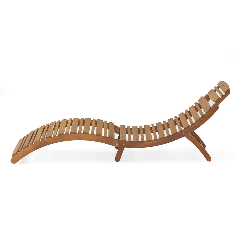 Lahaina Wood Foldable Chaise Lounge, Brown