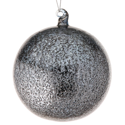5" Glass Pitted Mercury Ball Ornament