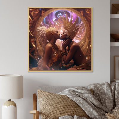 " Goddess Couple Divine Kissing "