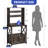 Kitchen Bakers Rack with Cabinet, 4 Shelves & Built-In USB/Power Station MDF Storage Workstation