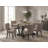 6 Piece Dining Set Contains a Rectangle Dining Room Table with V-Legs and 4 Blue Linen Fabric Upholstered Chairs with a Bench, 36x60 Inch, Multi-Color-133567853-133567859