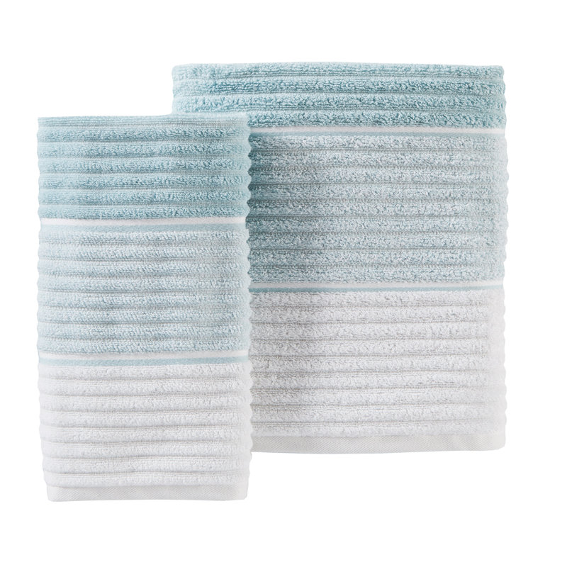 Kerley Cotton Plush Ribbed Bath Towel, Aqua