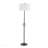 Shadow Contemporary Floor Lamp In Black Steel With White Linen Shade