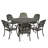 Vaghinag Round 6 - Person 59'' Long Cast Aluminum Dining Set