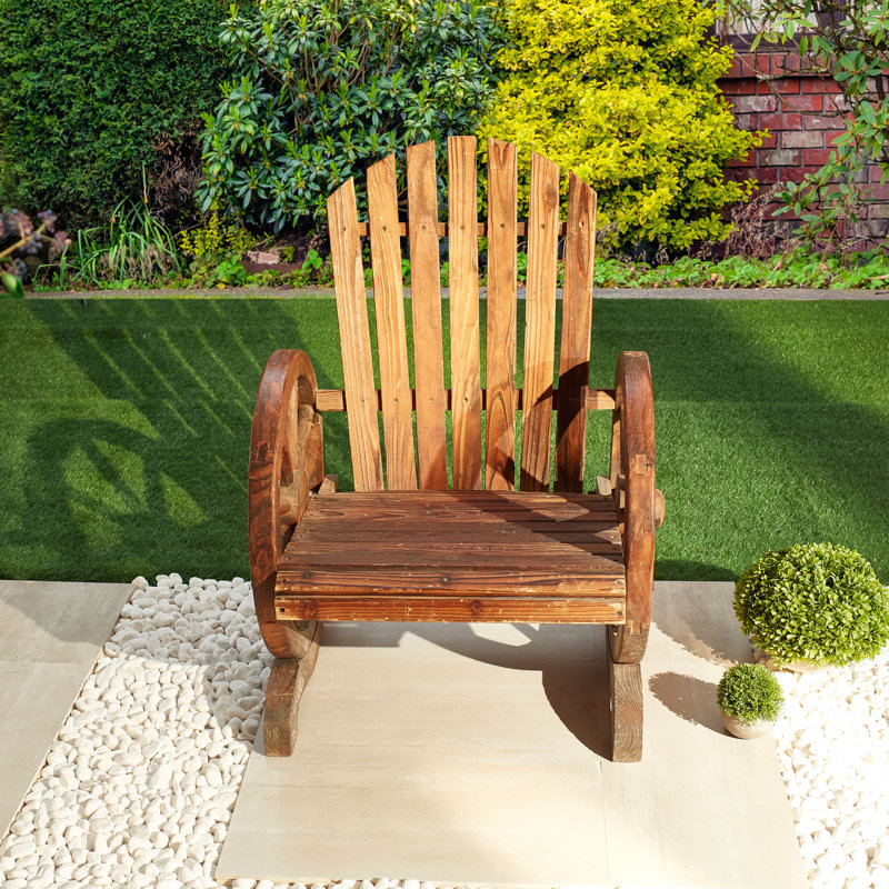 Chaise adirondack en bois massif wagon-wheel Ibrahim