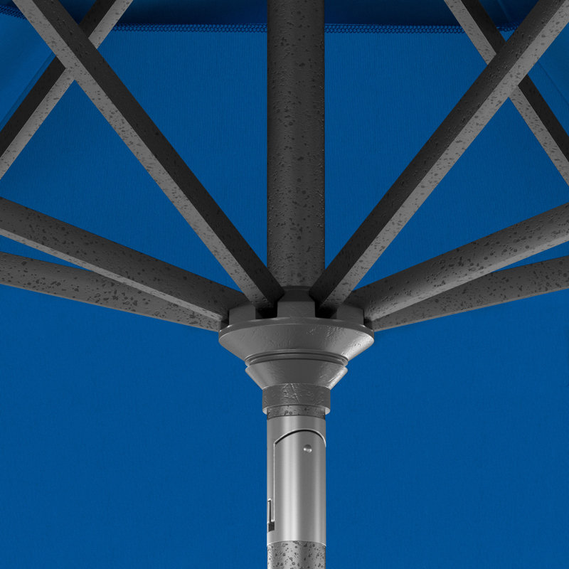 Parasol de patio 11 pieds gris avec manivelle en aluminium Pacifica Pacifica, Bleu pacifique bleu