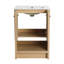 Meuble-lavabo autoportant de style moderne minimaliste de 30 pouces avec lavabo en céramique, 2 portes à fermeture douce