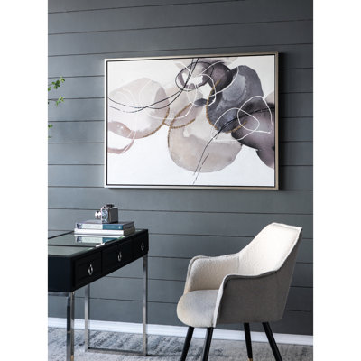 47.2x1.5x35.4 Modern Art Oil Painting, Hand Painted Gray Brown Watercolor, 25% Firwood, Decorative Home Piece Large 47" X 35.5" Abstract Artwork, Handcrafted Texture, 20% Plastic Frame,