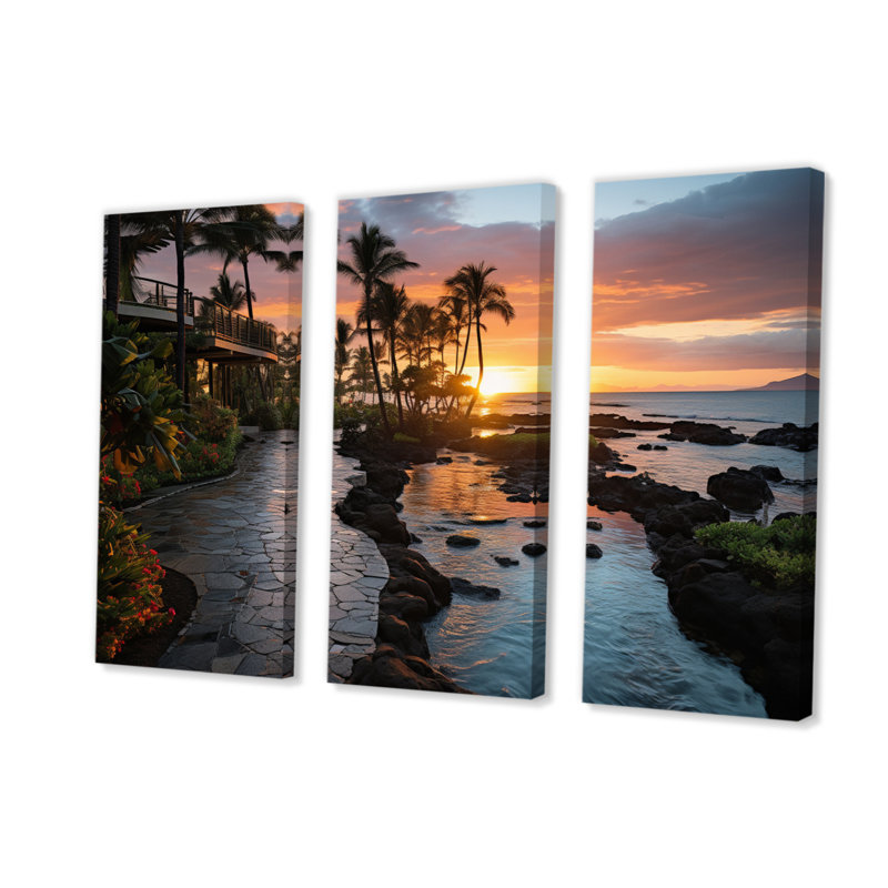 Maui Tropical Dreamscape I, impression sur toile 3 pièces, H 40 po x l 60 po x P 1 po