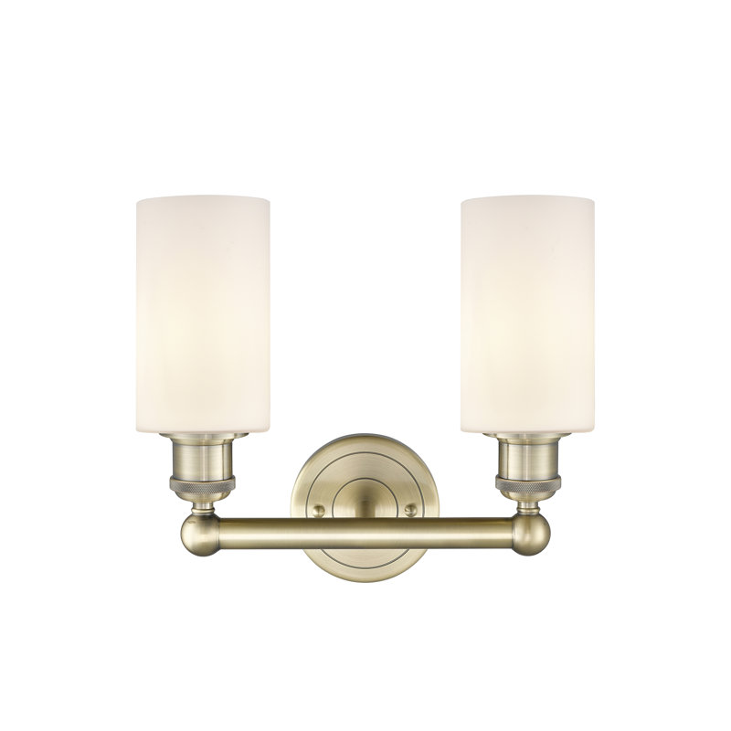 Caldello 2 - Light Dimmable Vanity Light, Matte White, Antique Brass