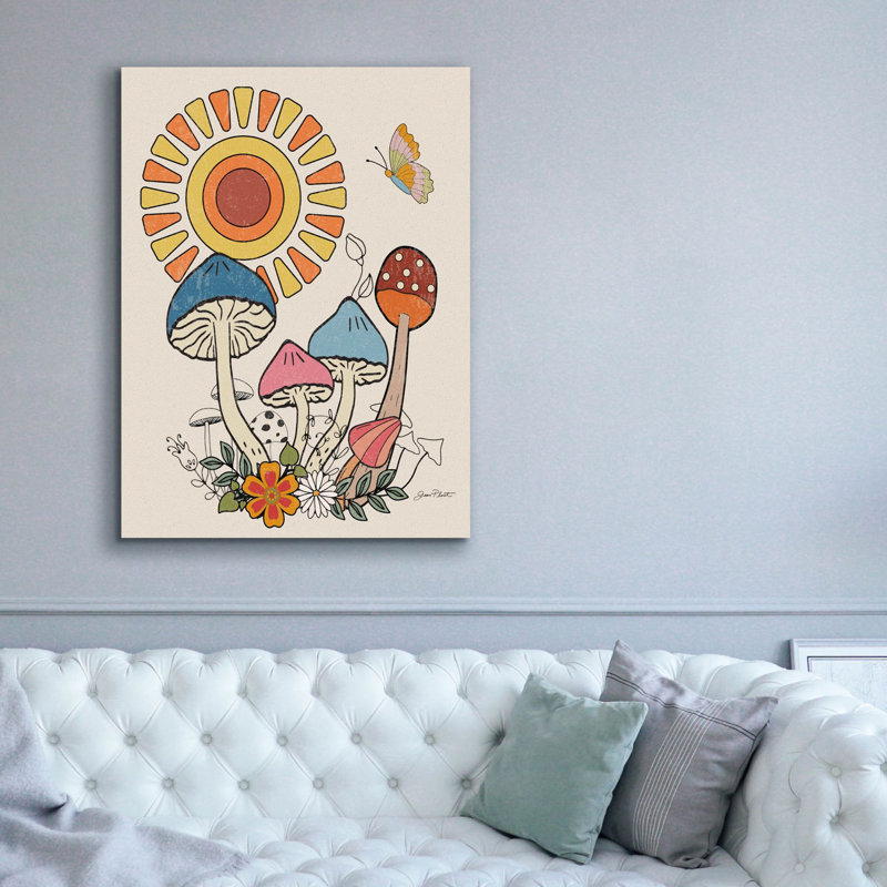 «Groovy Mushroom A» par Jean Plout, art mural sur toile, H 54 po x l 40 po x P 1,5 po
