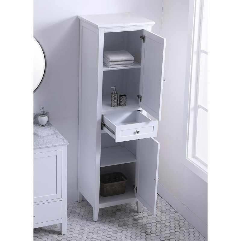 Armoire à linge autoportante l 21 po x H 73 po x P 18 po Gardner, Blanc