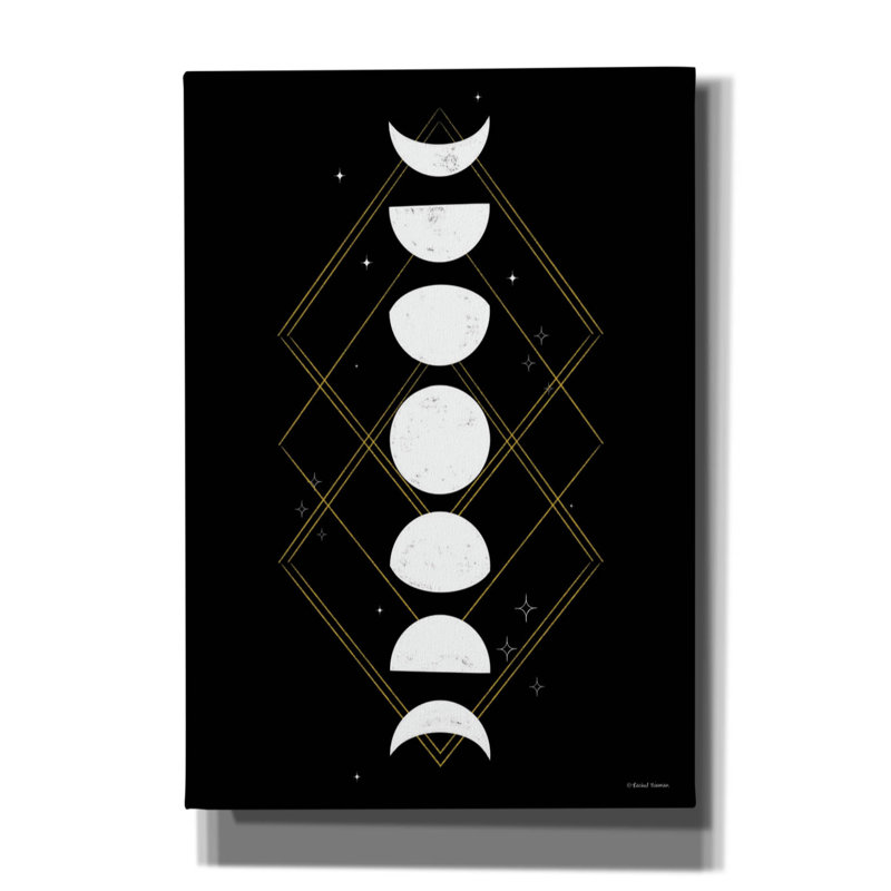 «Geometric Moon Phases» par Rachel Nieman, art mural sur toile, H 26 po x l 18 po x P 0,75 po