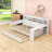 Wooden Daybed with Storage Shelves,  Trundle Bed and Study Desk-1630810309-1630810304