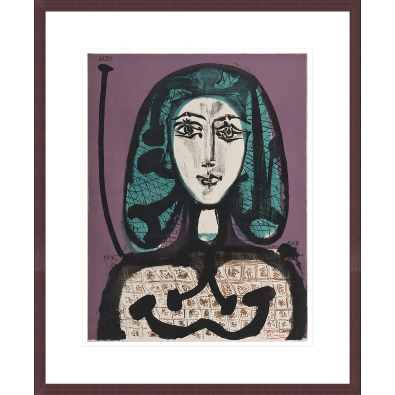 «Woman with Hairnet» par Pablo Picasso, impression giclée sur cadre, H 21,47 po x l 17,75 po