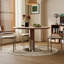 White Brown Silver Round Solid Wood Dining table-779227242