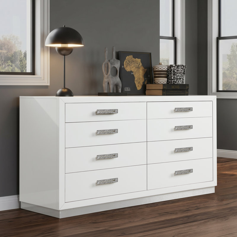 Ensemble de chambre à coucher 4 pièces Vannida, 4 Pieces: Bed, Nightstand, Mirror, Dresser, Grand lit