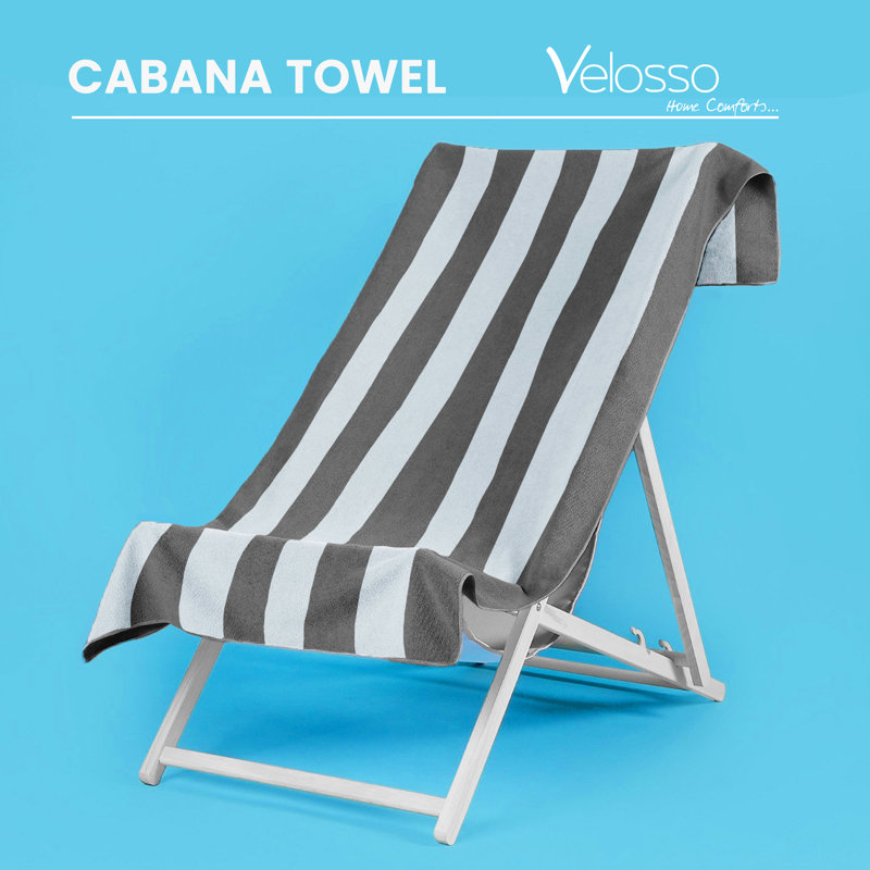 Pedrum Cotton Cabana Stripe Beach Towel 76x150, Grey