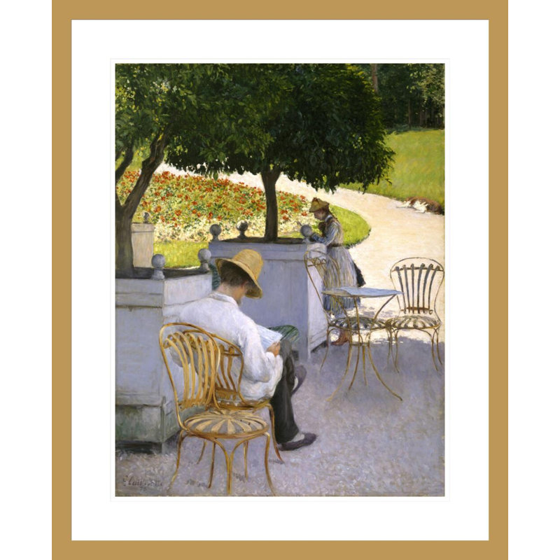 «The Orange Trees» par Gustave Caillebotte - Estampe numérique encadrée, H 28,84 po x l 23,5 po