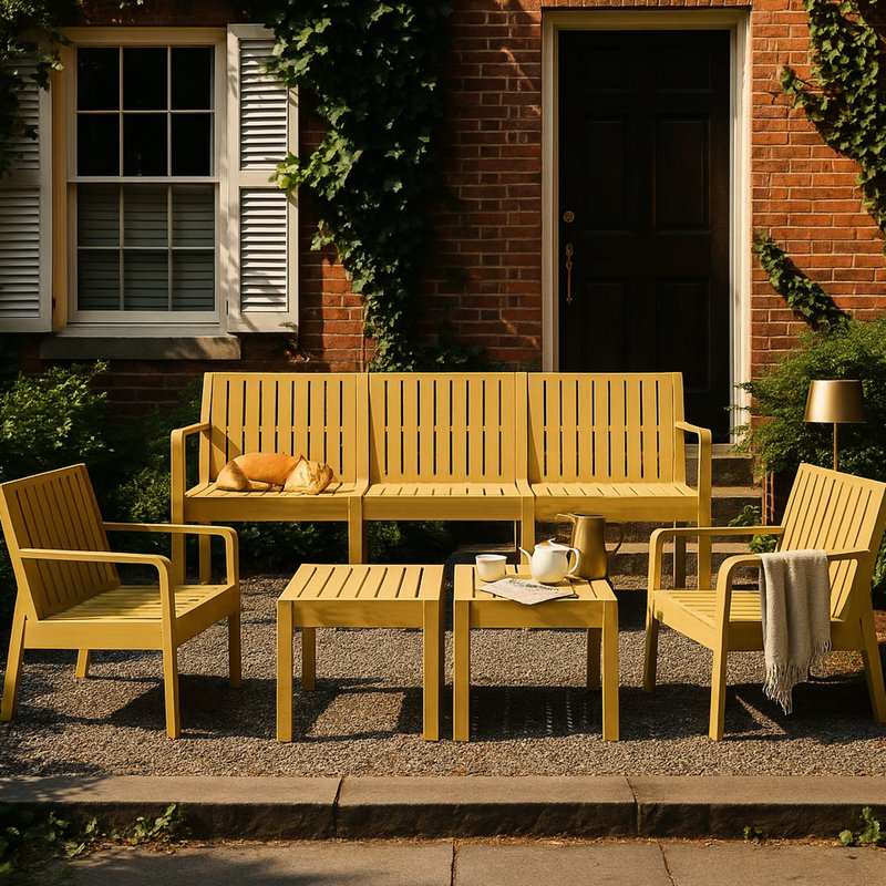 Allenport 5 Patio Conversation - 3, 2 chaises, tables basses, rouille, polypropylène, imperméable, facile à assembler, espace intérieur / extérieur de conception emboîtable avec chaises et structure, polypropylène