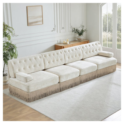 Canapé modulaire capitonné à boutons Chesterfield
