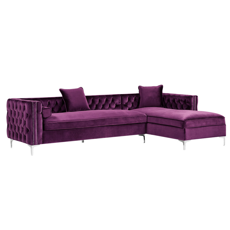 Canapé modulaire réversible Leonardo, Mauve, Orienté à droite (vu de face)