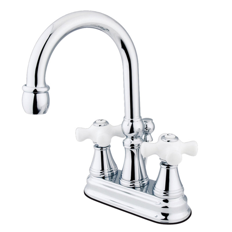 Governor Centerset Bathroom Faucet with Brass Pop-Up Drain, Polished Chrome