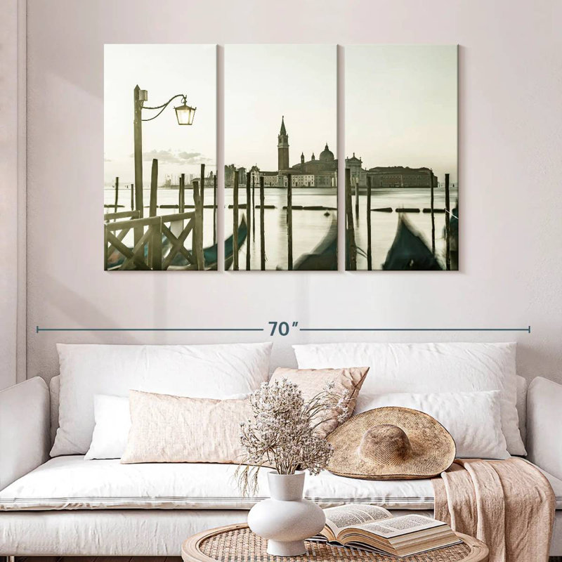 Sebbie Venice Gondolas Morning View, 32" H x 50" W
